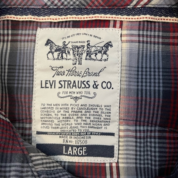 Levi Strauss Men’s Pearl Snap Button Up Size L - Picture 3 of 5